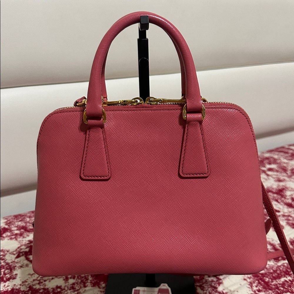 Prada Saffiano Leather Dome Satchel in Rose Pink - Picture 5 of 16
